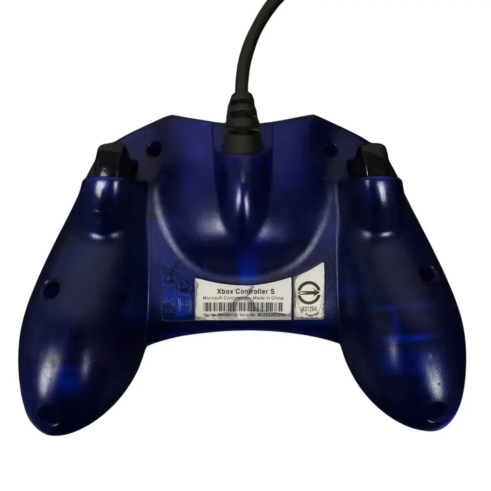 Original Microsoft Xbox Controller Type S Wired Translucent Blue OEM
